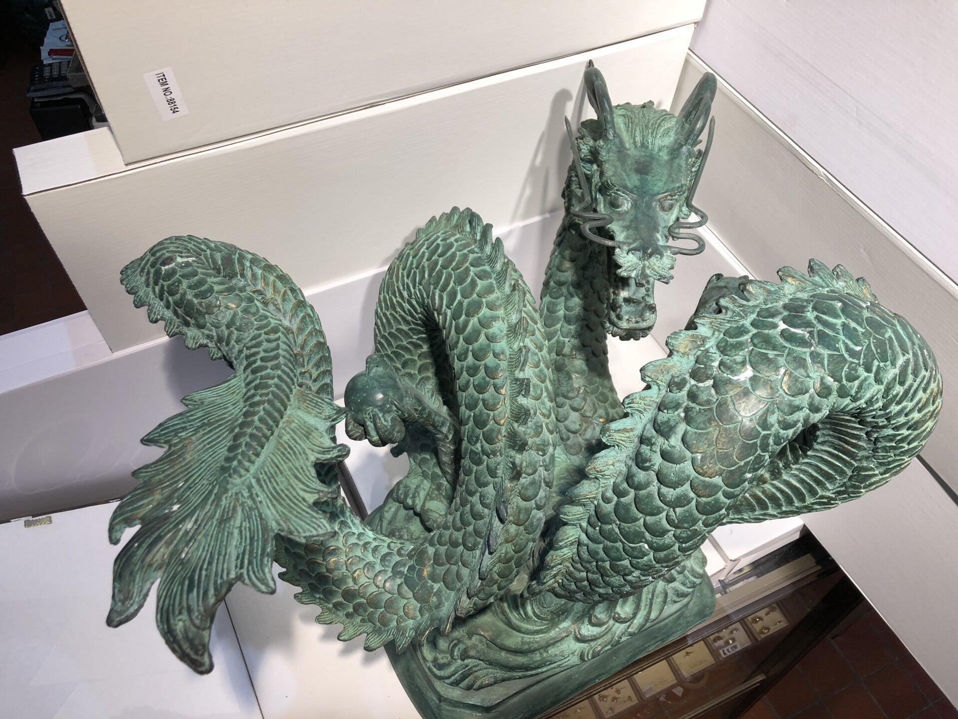 Draken beeld Brons/koper 56 cm