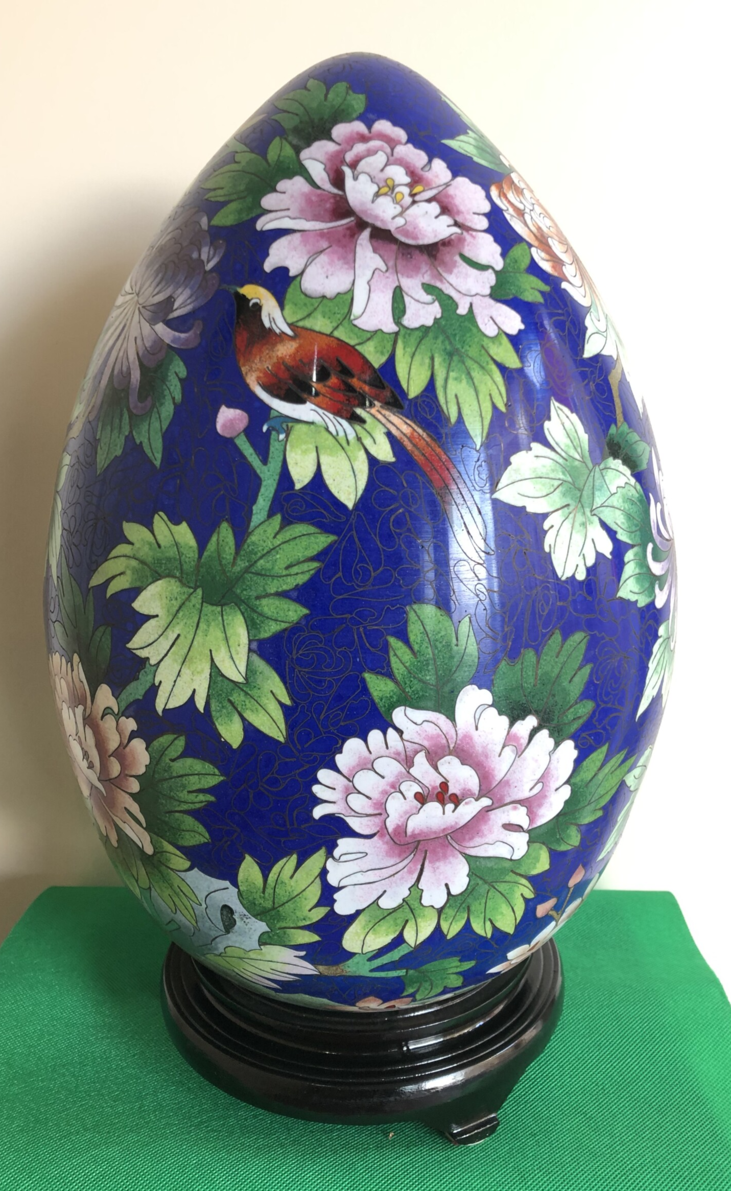 Ei - Cloisonné Vogels met Bloemen