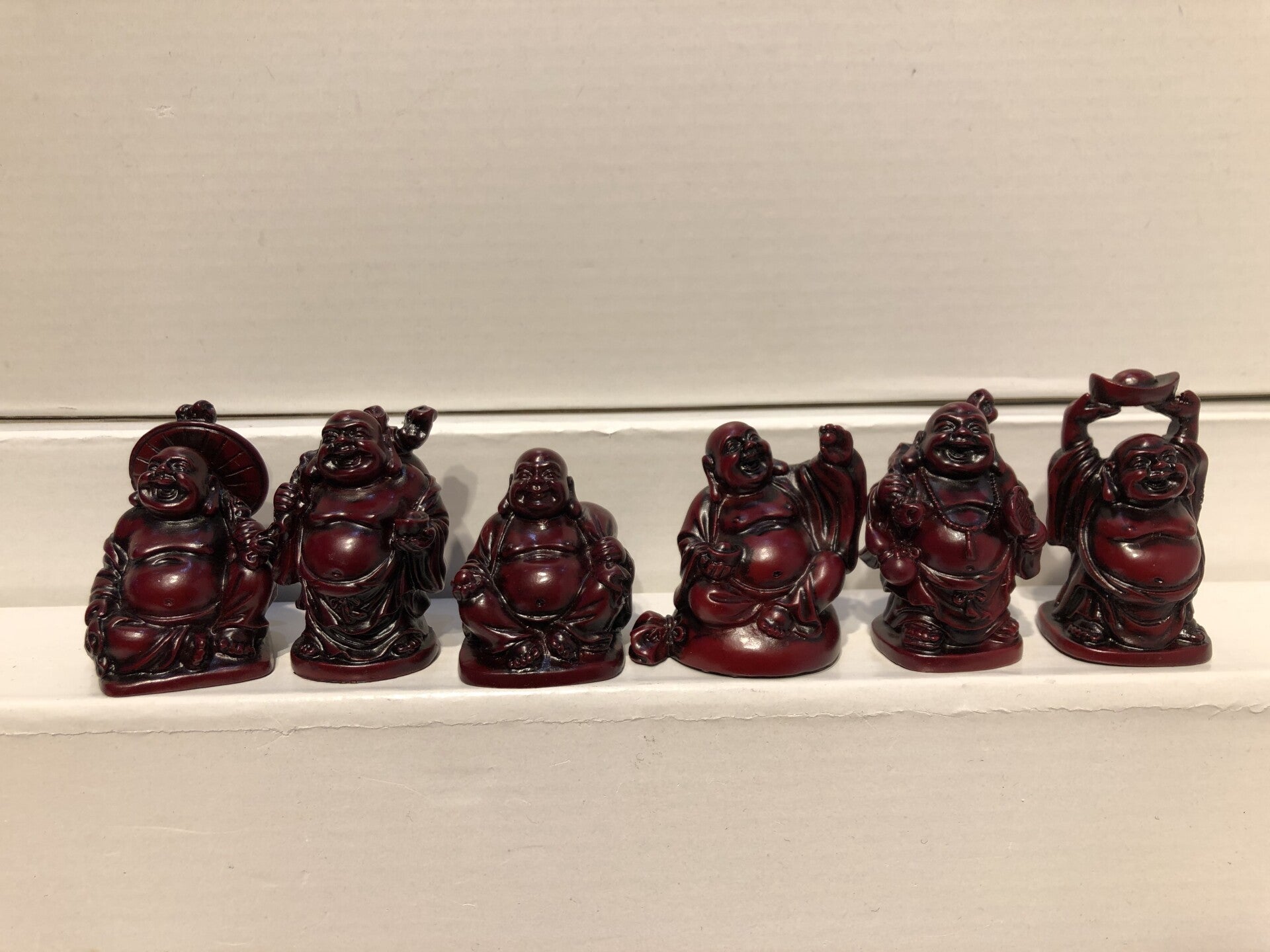 Buddha set-6 klein (4-6 cm) - ROOD