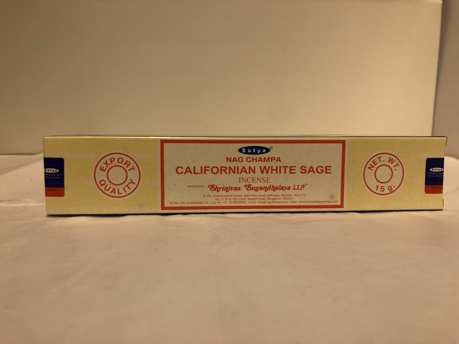 Californian White Sage Nag Champa Satya wierook 15 gr