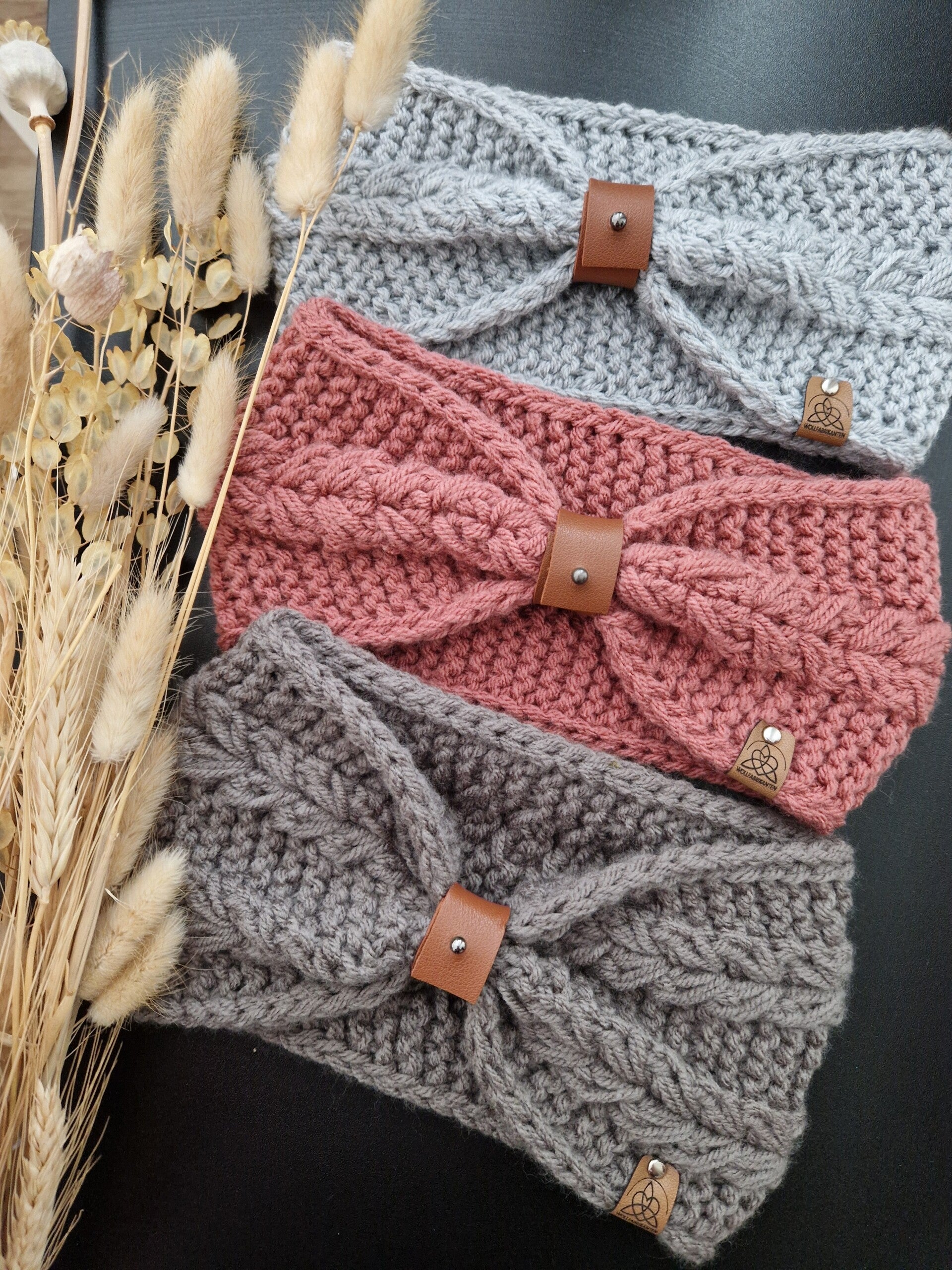 Merino Stirnband Kinder | Damen mit abnehmbarem Lederband