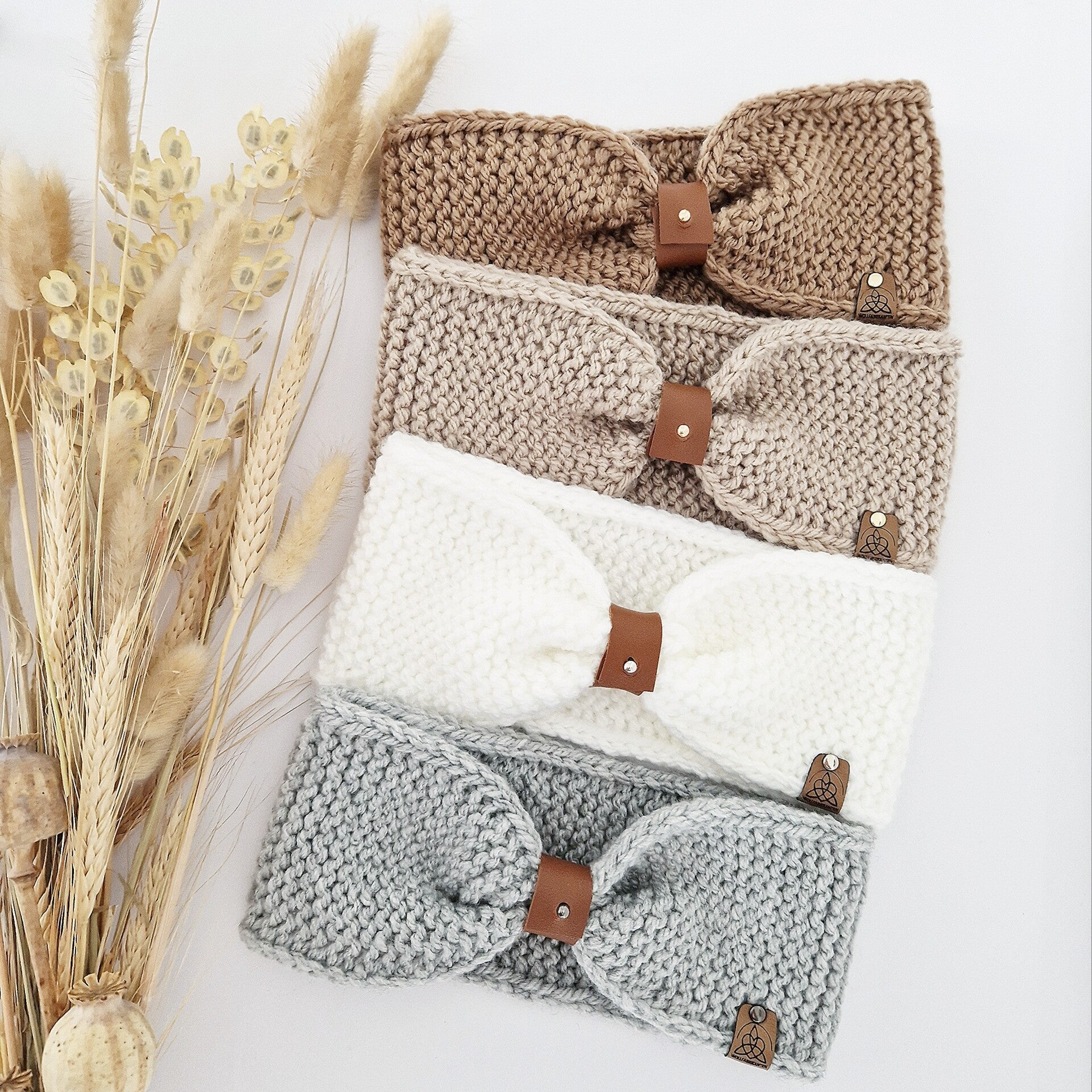 Merino Stirnband Kinder / Damen mit abnehmbarem Lederband