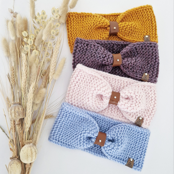 Merino Stirnband Kinder / Damen mit abnehmbarem Lederband