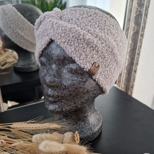 Teddy-Haarband greige