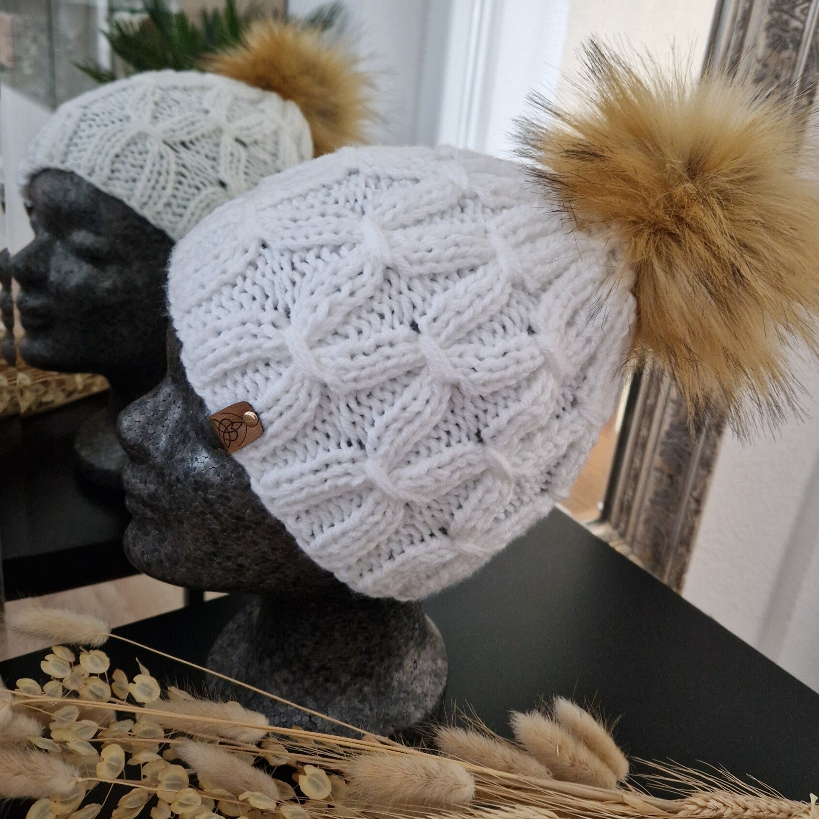 Merino Erwachsenen | Kind Mütze 54/56cm wollweiß