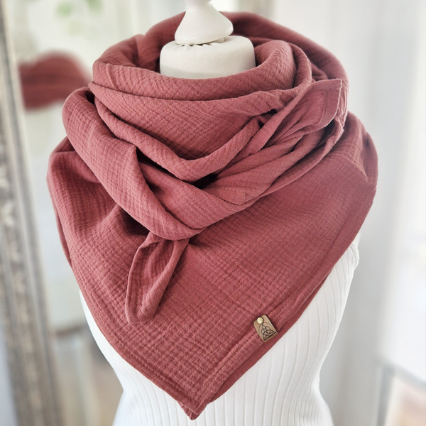 Musselintuch Erwachsener | Decke 130cm smoky rost