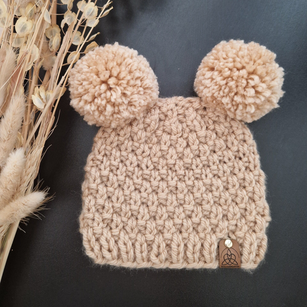 Merino Baby Newborn Mütze beige NB/40cm
