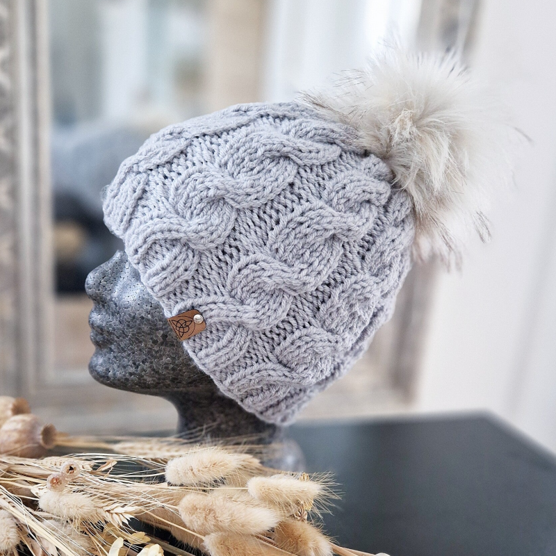 Merino Mütze 54/56cm hellgrau