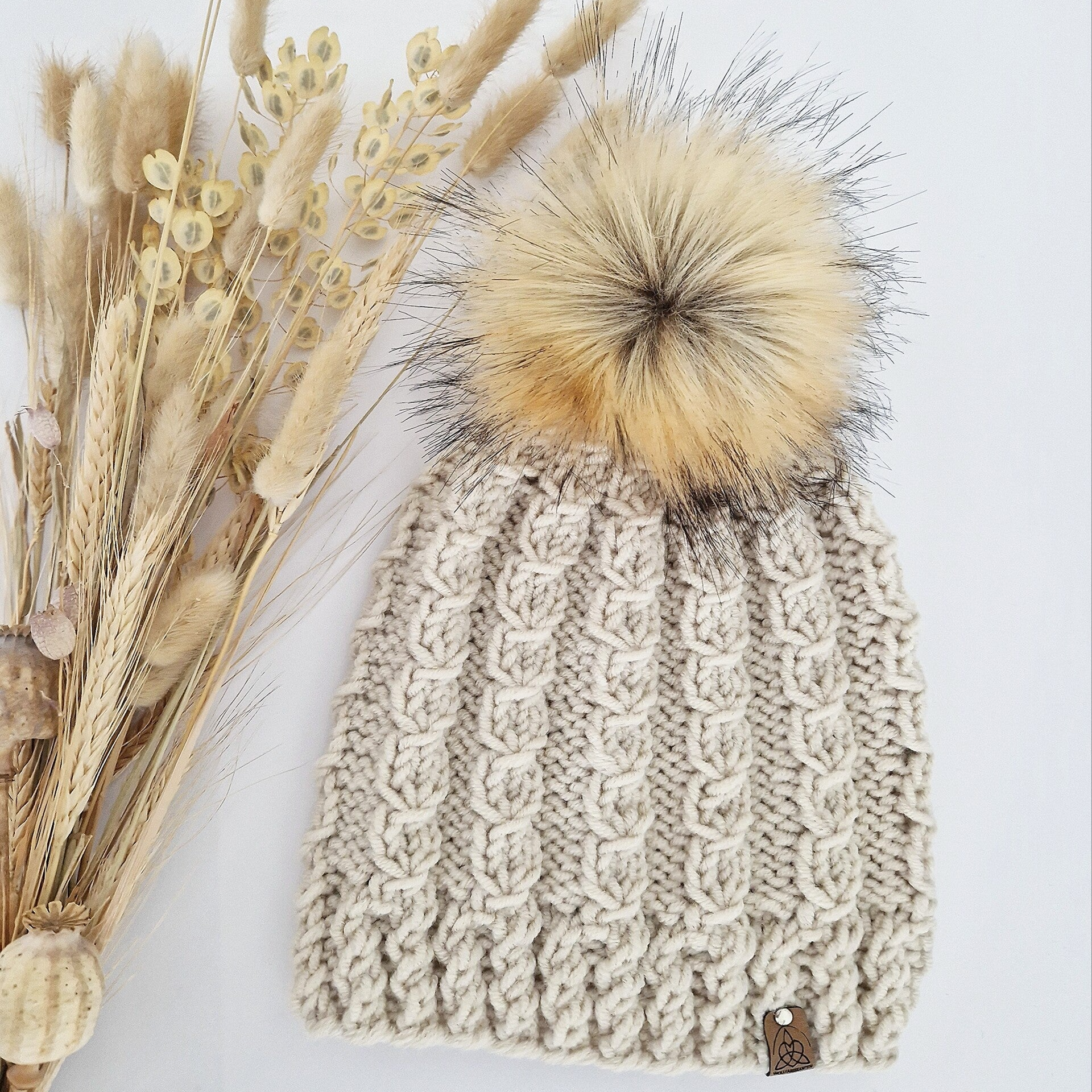 Merino Erwachsenen Mütze 56/59cm natur