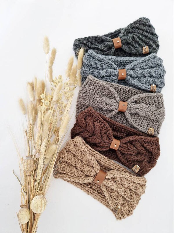 Merino Stirnband Kinder | Damen mit abnehmbarem Lederband