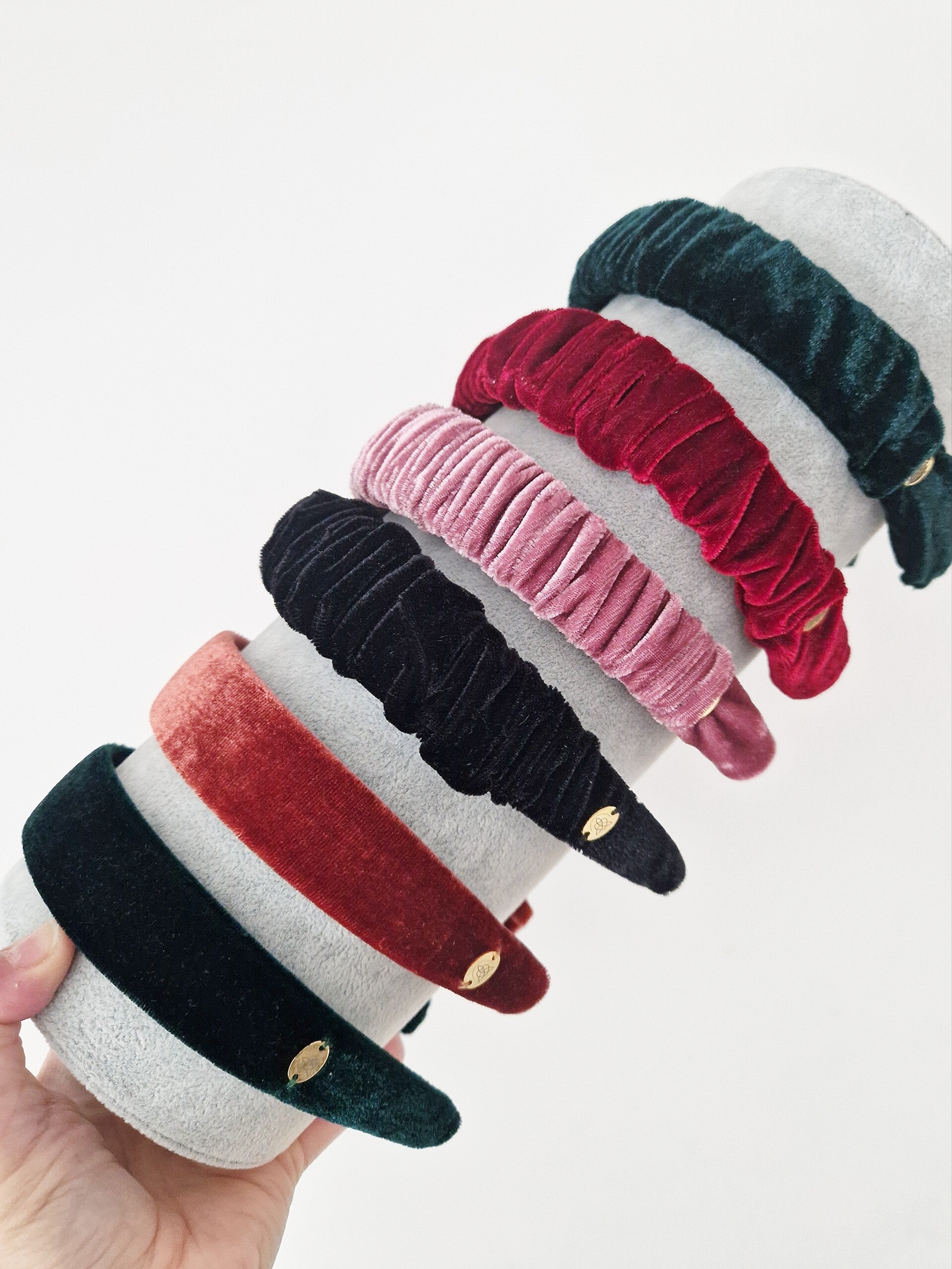 Haarreifen schlicht / gerafft samt