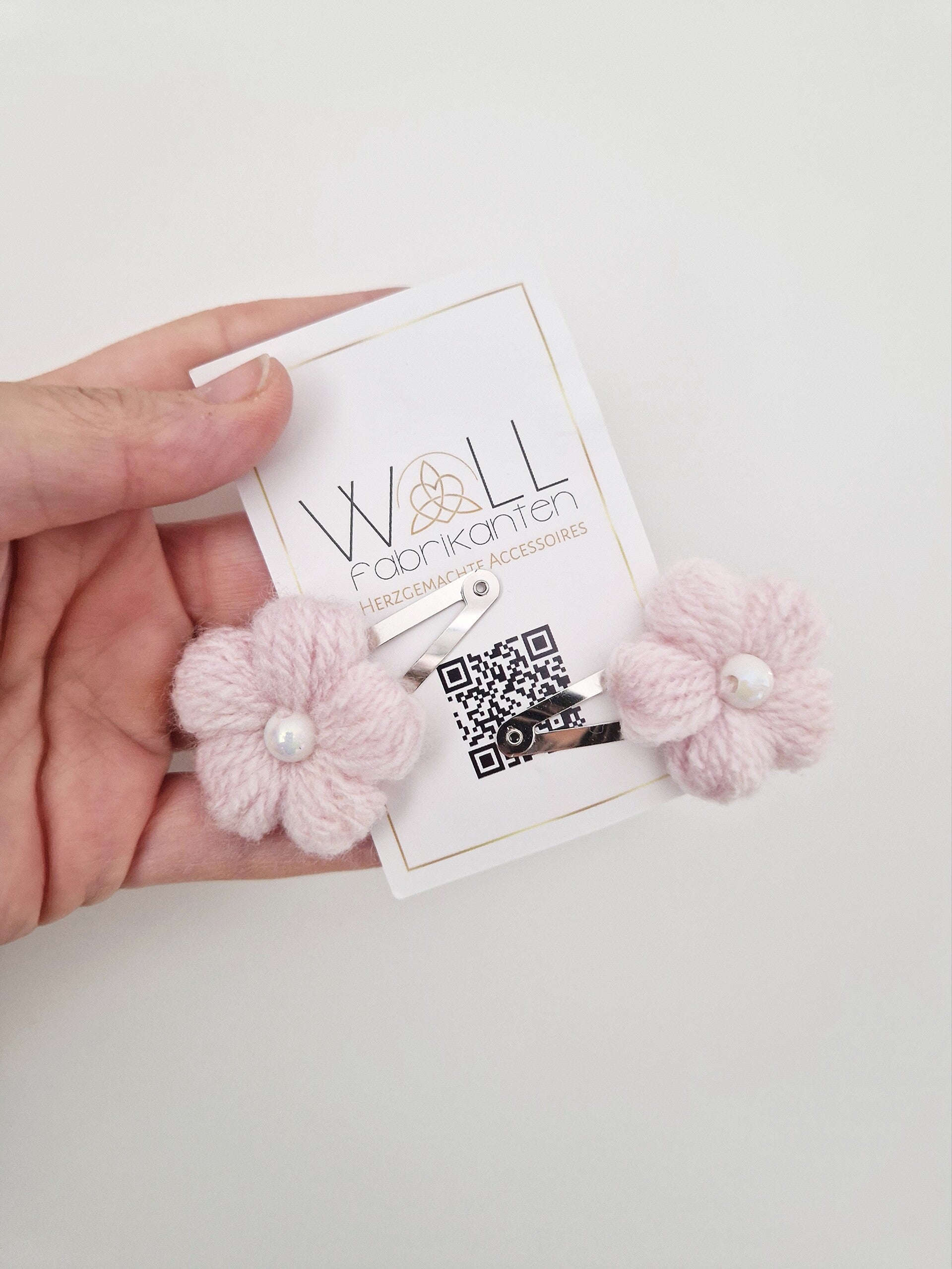 2er Haarspangen Blumen rose