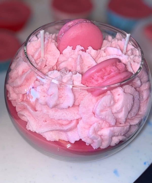 Pink Macaron Candle