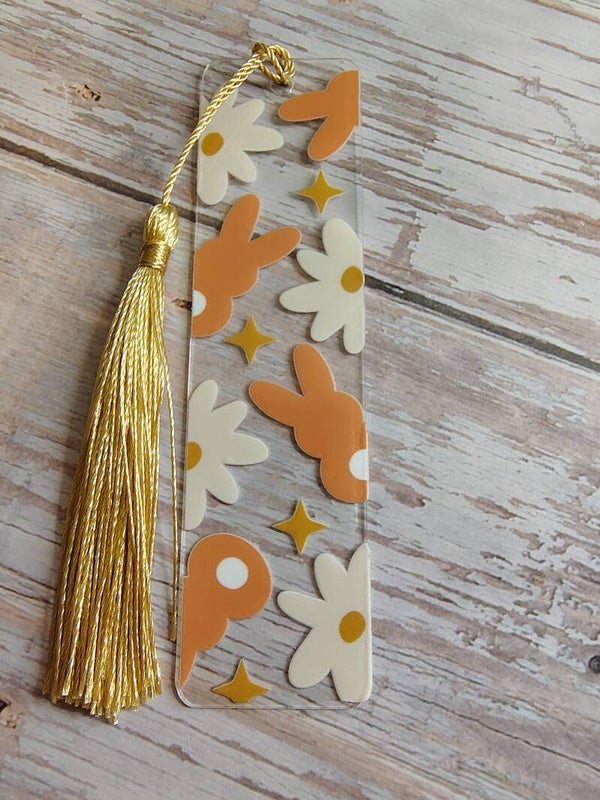 Acrylic Bookmark - Bunnies & Flowers