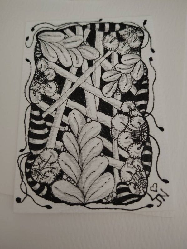 Art cards Leaf tangle