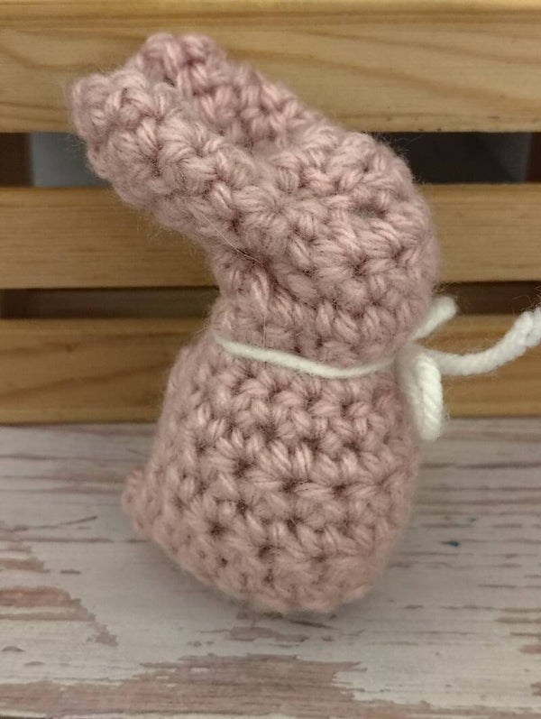 Crocheted Folded Bunny - Pink Color