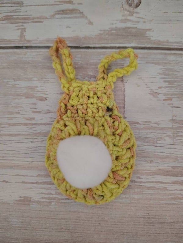 Crocheted Flat Bunny -yellow