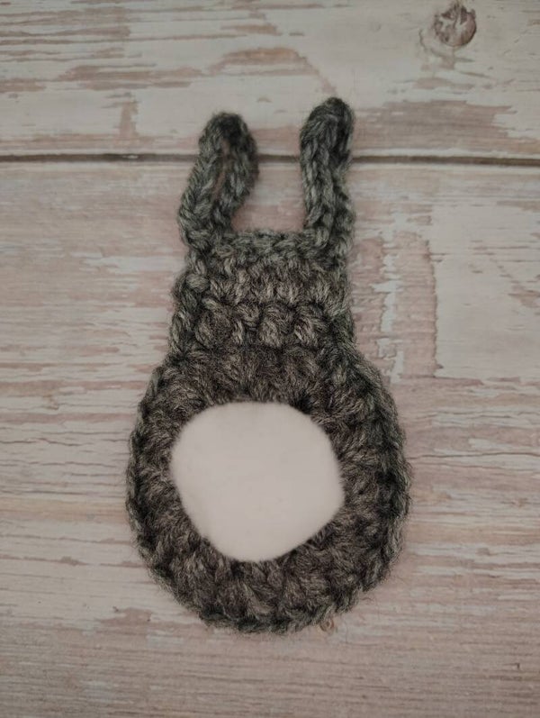 Crocheted Flat Bunny - Gray