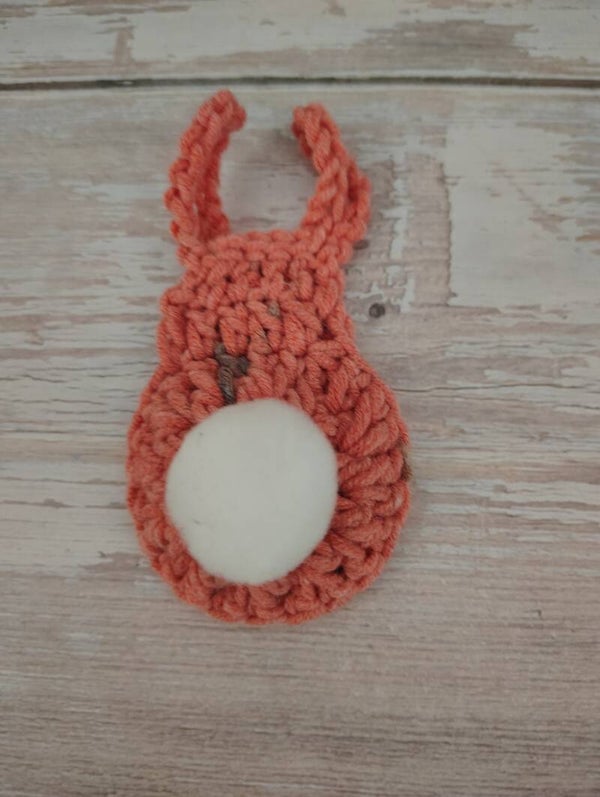 Crocheted Flat Bunny - Pink