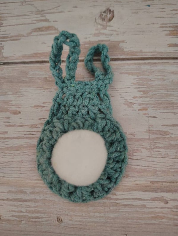 Crocheted Flat Bunny - Green