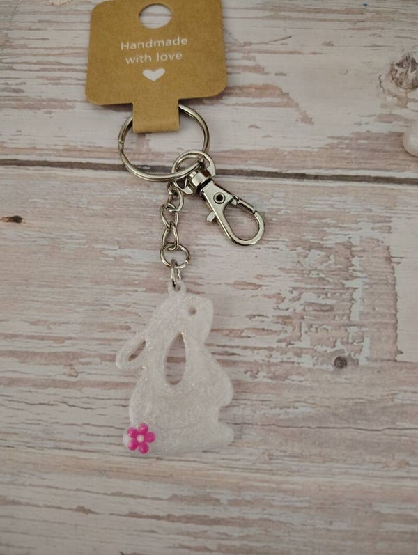 KB1- UV Resin Bunny Keychain
