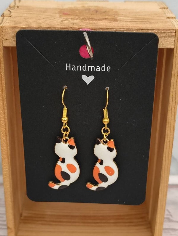 Classy Cat Earrings - Spotted Calico