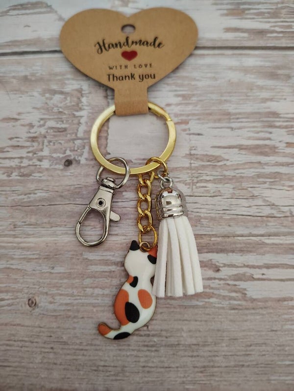 Classy Cat Keychain- Spotted Calico