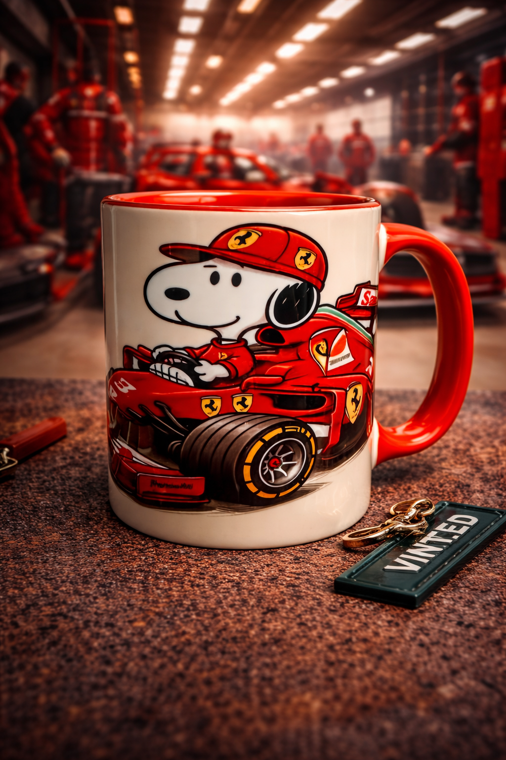 Taza snoopy ferrari
