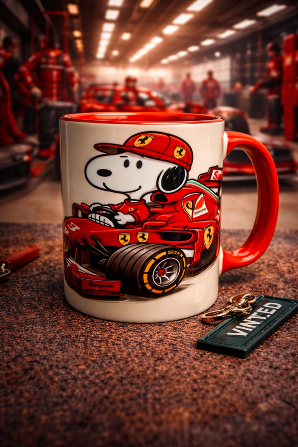 Taza snoopy ferrari