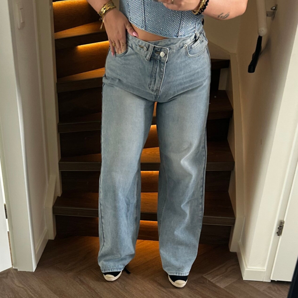 Denim jeans wide leg