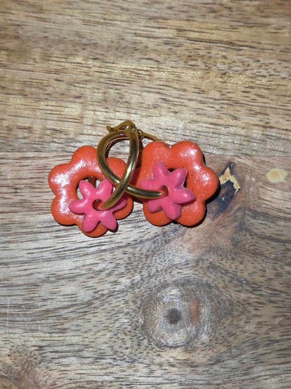Pampilles doubles fleurs