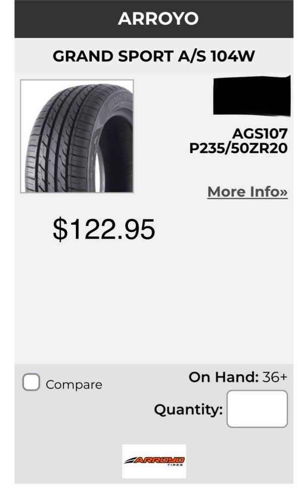 New tires 235/50/20