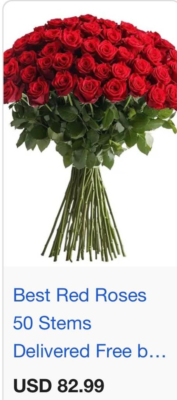 50 rosas rojas naturales $ 82.99