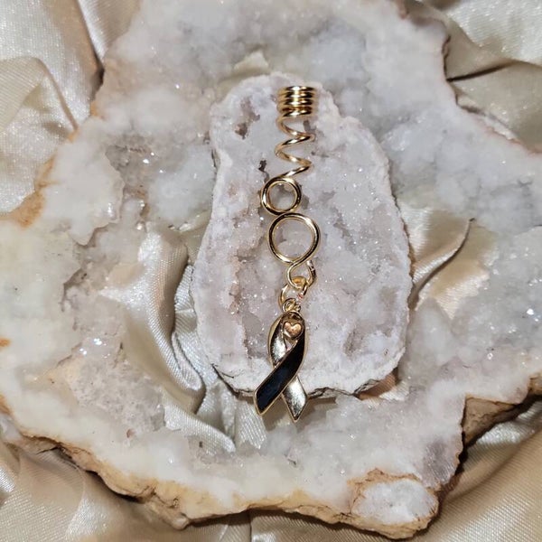 Cancer ribbon loc jewel