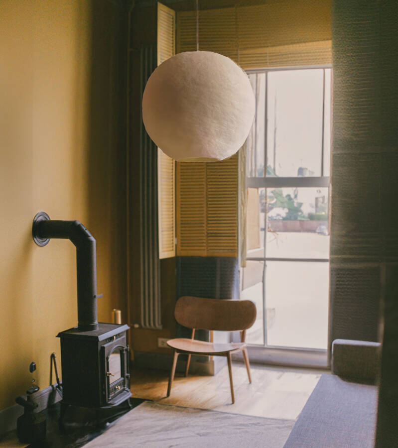 Vilten lampenkap van merinowol