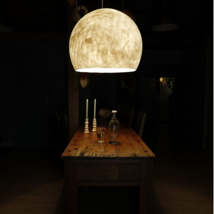 CORAL | Handgemaakte wollen hanglamp in diverse kleuren voor zacht diffuus licht, maat L - XXL ( in diverse kleuren)