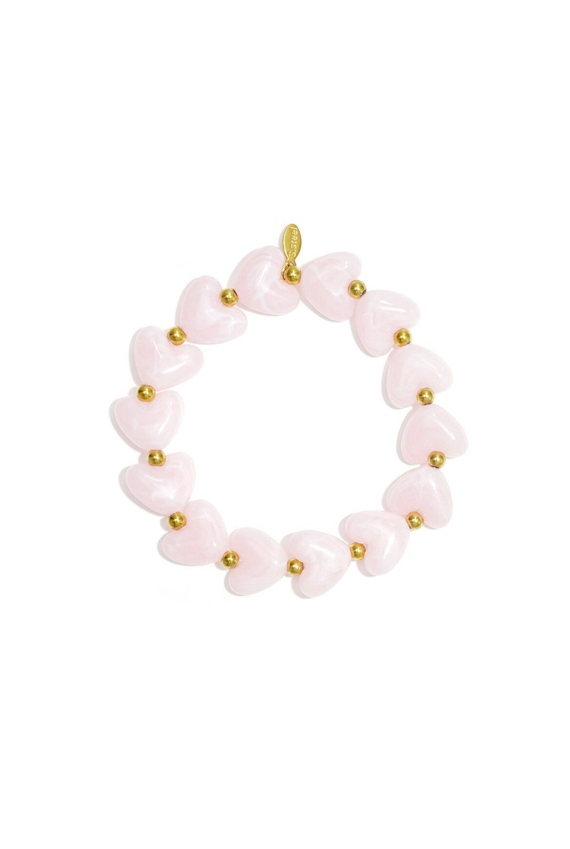 hartjes armband licht roze