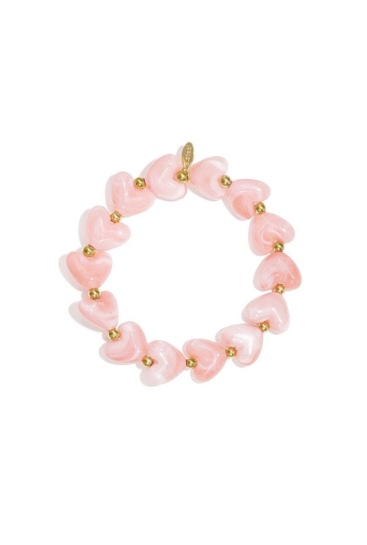 hartjes armband roze