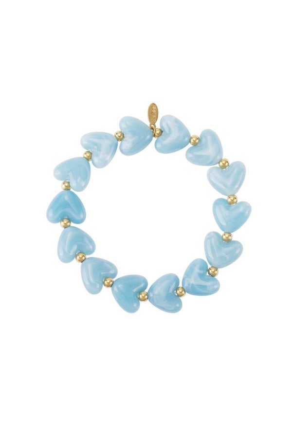 hartjes armband licht blauw