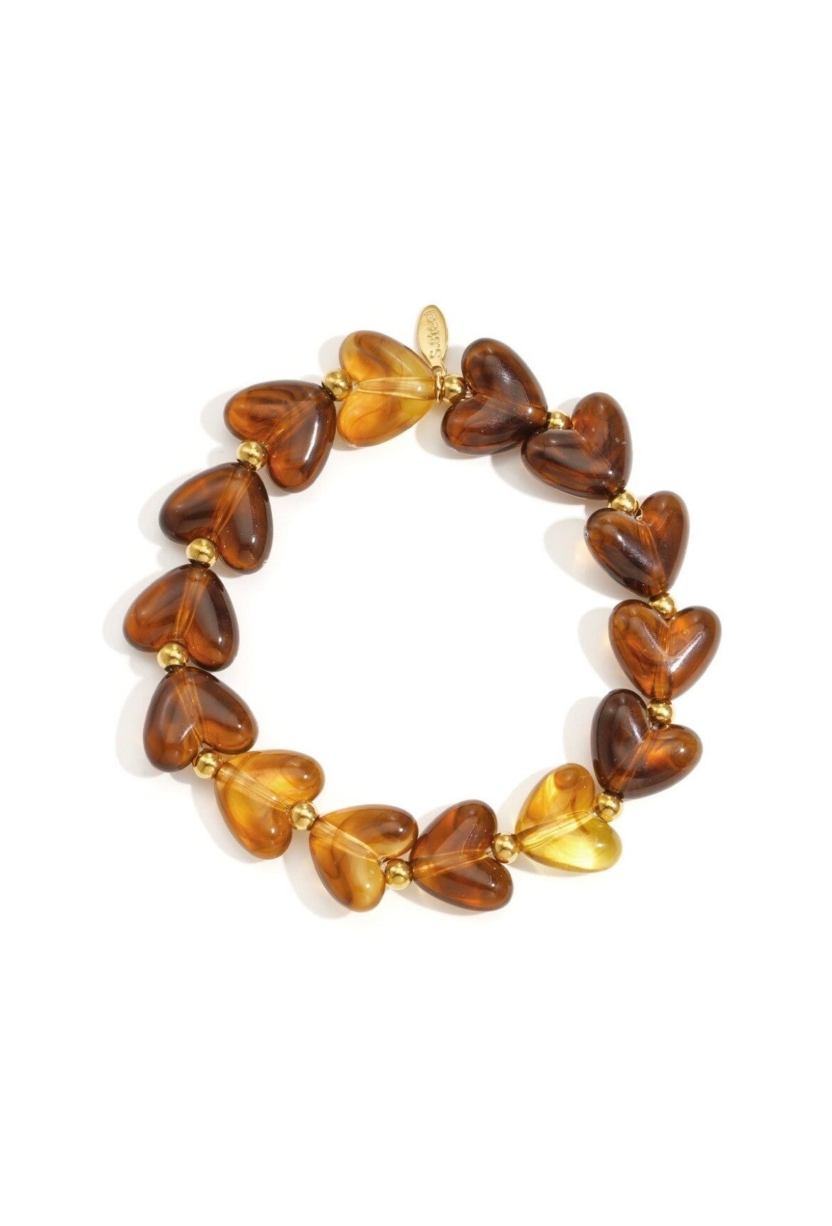 hartjes armband bruin