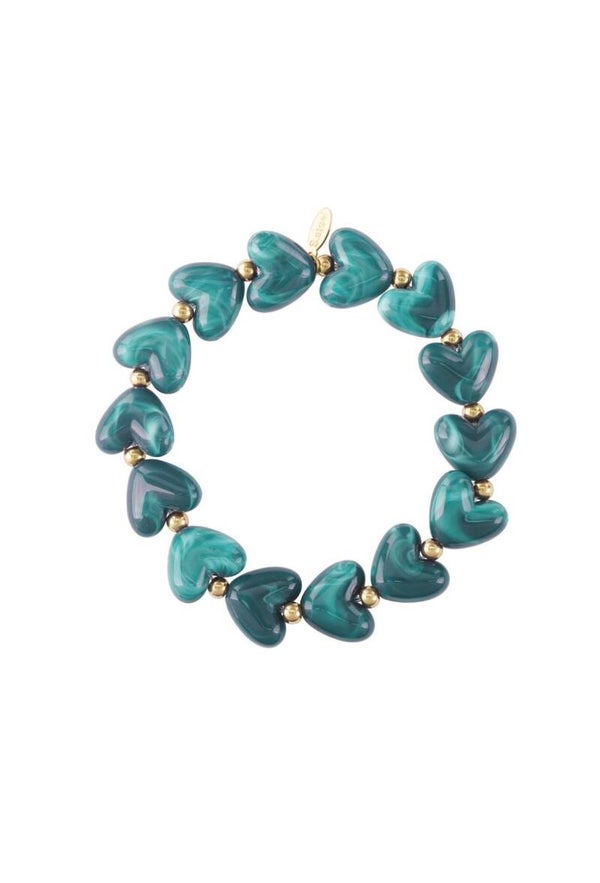 hartjes armband donker groen