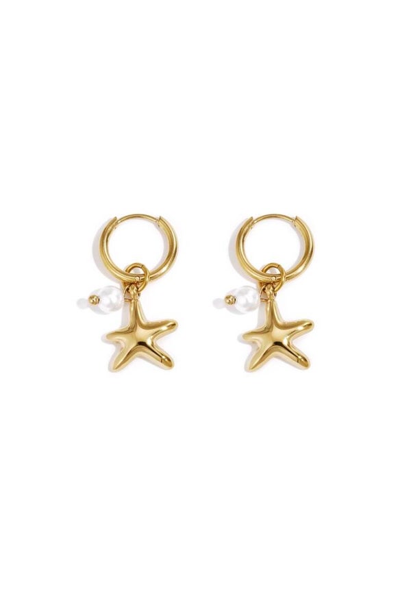 sea star pearl oorbellen