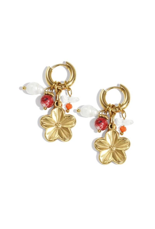 flower power oorbellen