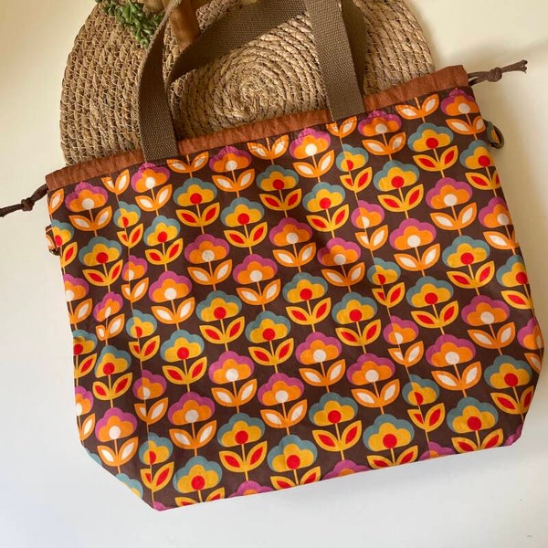 Projecttas XXL Retro bloemen