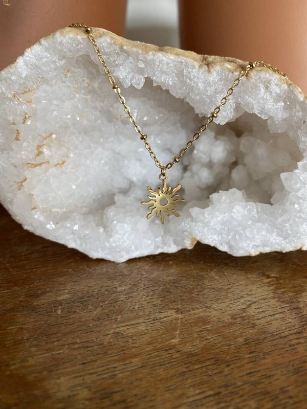 Necklace - Sun Charm - Gold/Silver