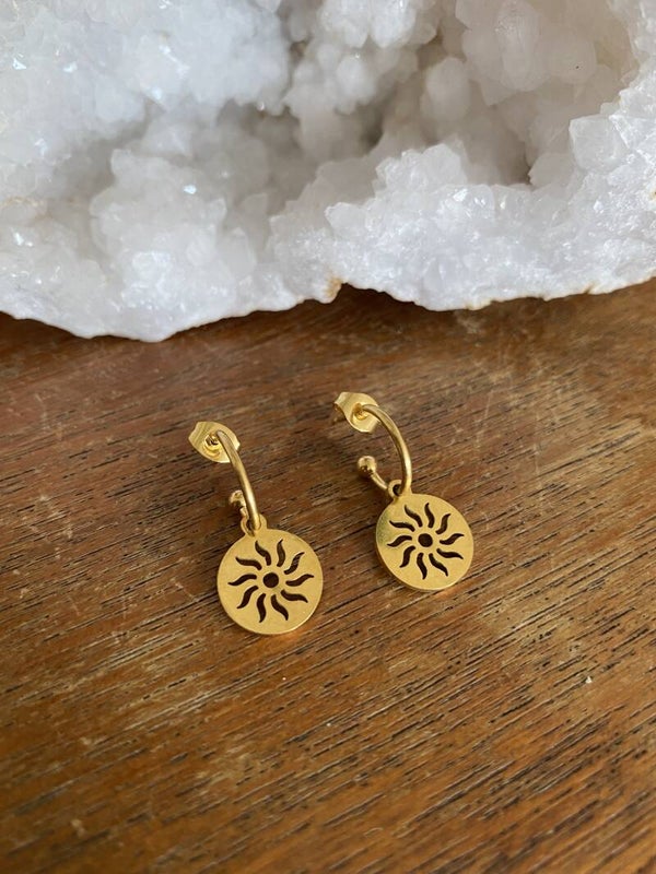 Mini Earring - Sun Coin - Gold/Silver