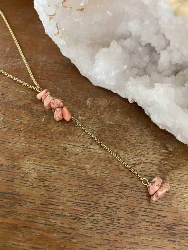 Pendel Necklace - Chip stones 2.0 - Gold/Silver