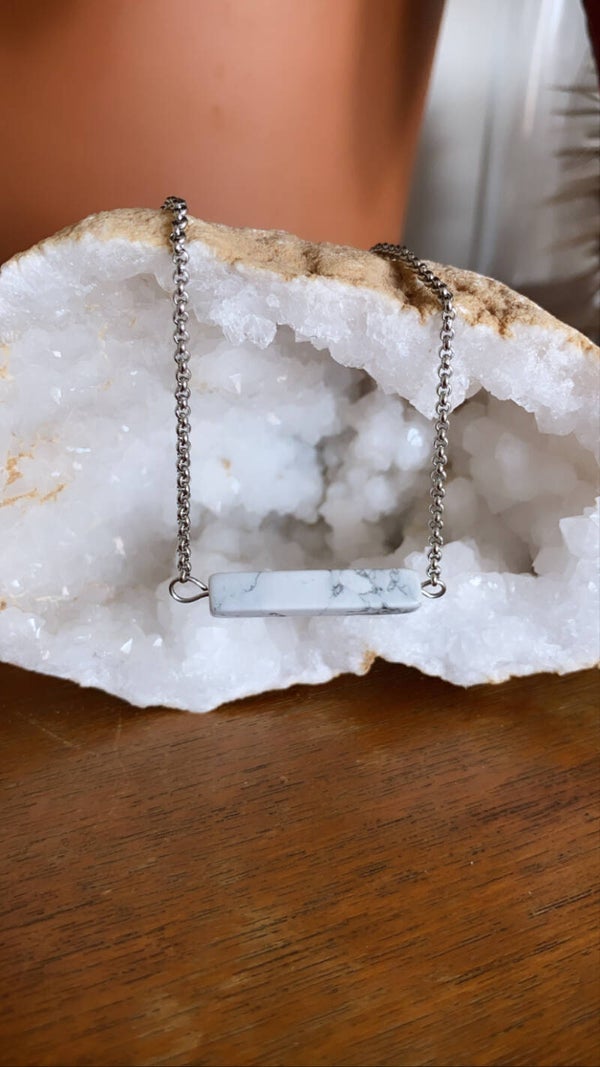 Bar Stone Necklace - Zilver