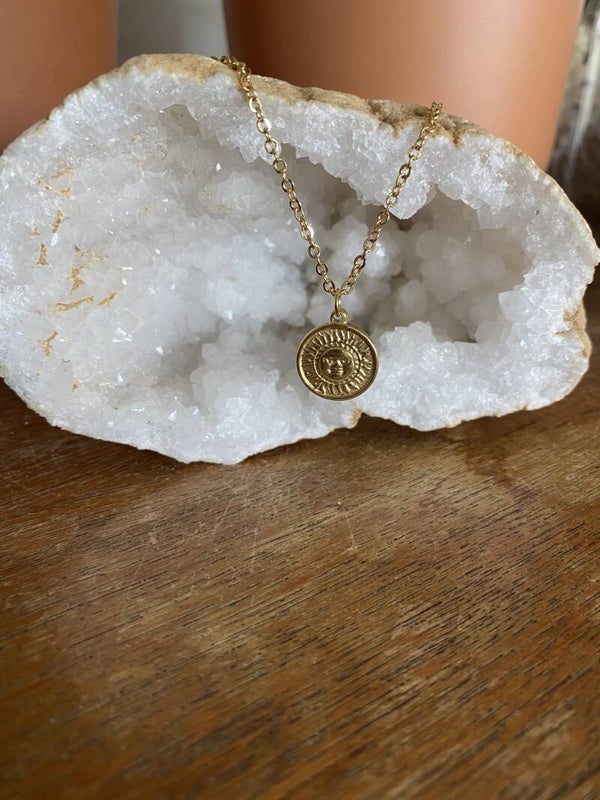 Necklace - Sun Coin - Gold/Silver