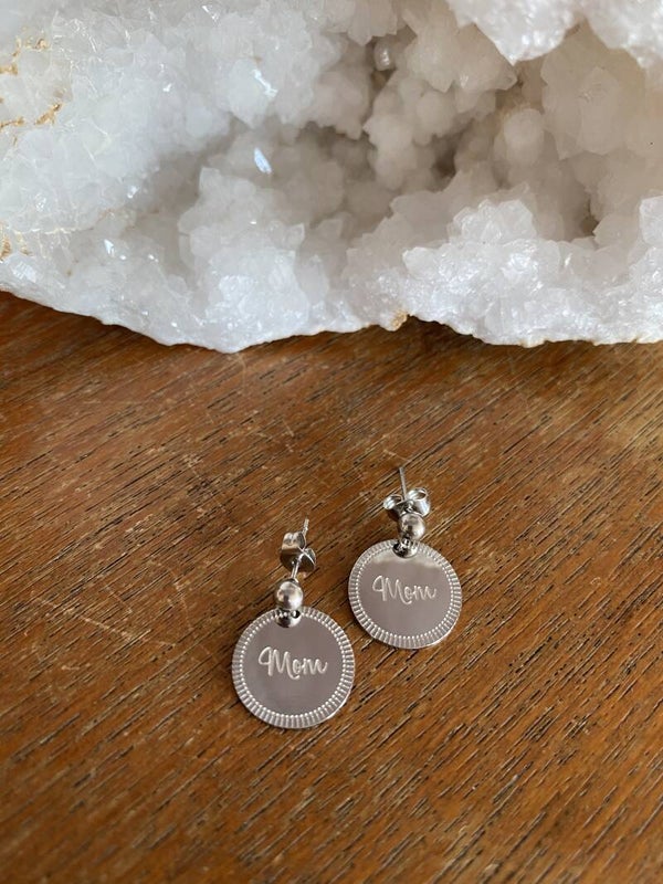 Mom - earrings - Silver